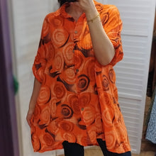  Oversized cotton shirt | Orange
