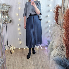  Pleated lined skirt | Navy